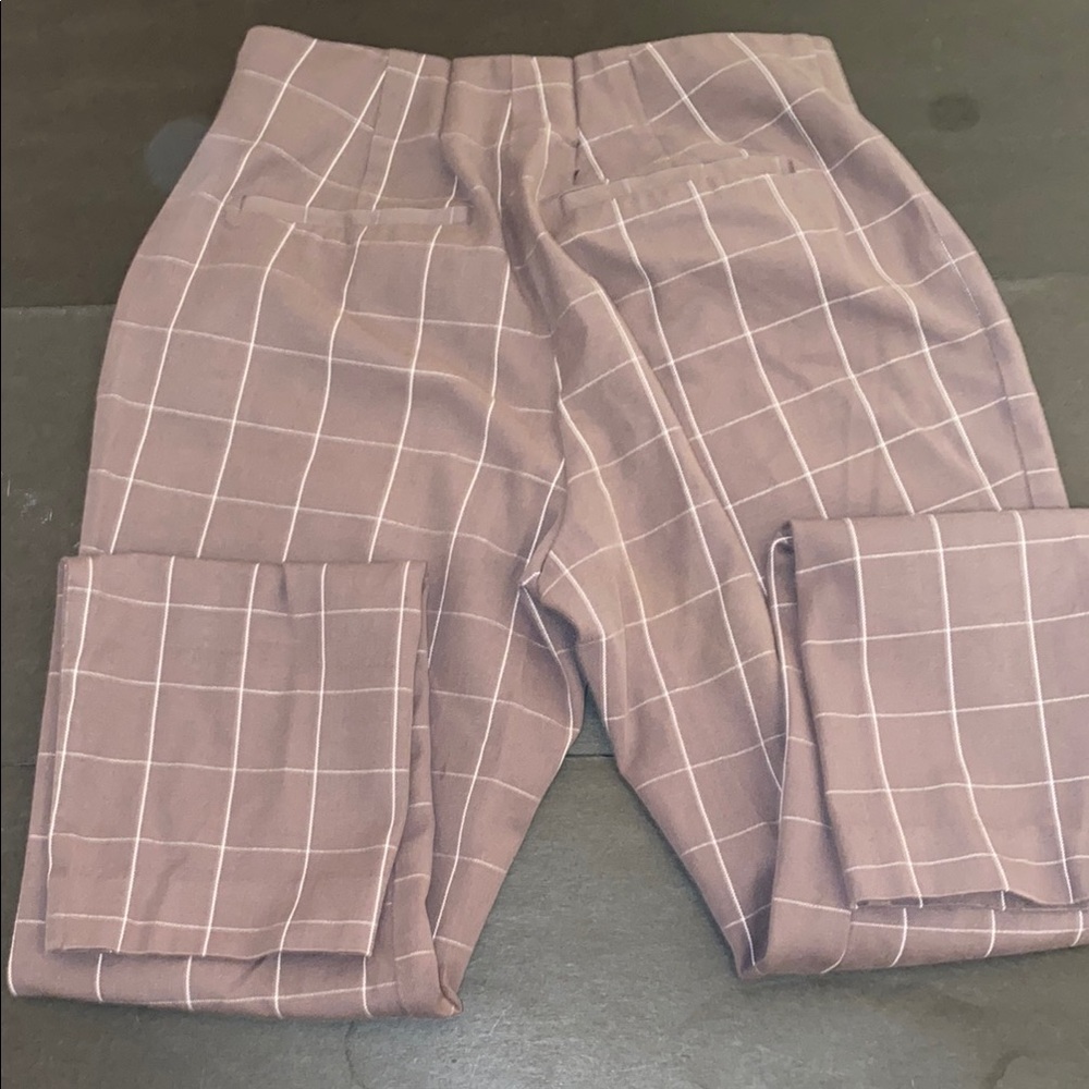 A New Day Size 4 Women's Checkered Trousers - Mauve and White - Picture 6 of 12